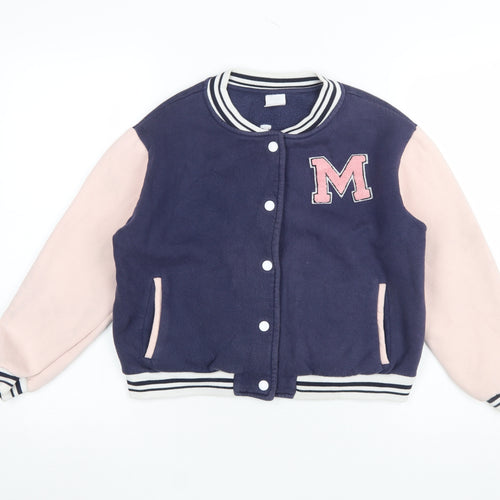 Zara Girls Navy & Pink Varsity Sweatshirt 11-12 Years Hooded Style
