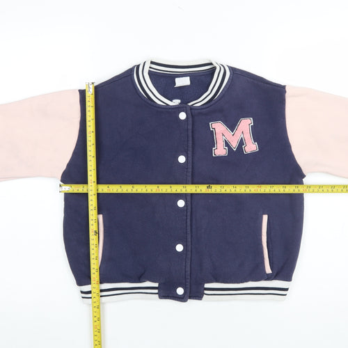 Zara Girls Navy & Pink Varsity Sweatshirt 11-12 Years Hooded Style