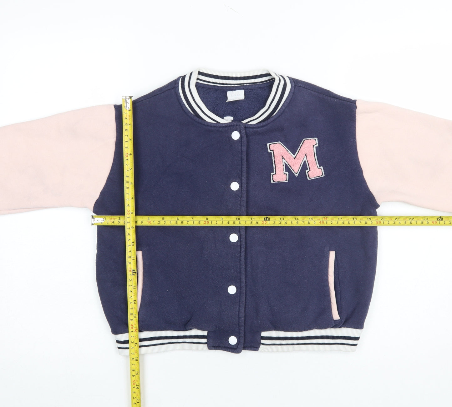 Zara Girls Navy & Pink Varsity Sweatshirt 11-12 Years Hooded Style