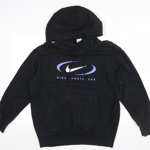 Nike Mens Black XS Pullover Hoodie Sportswear Graphic Print