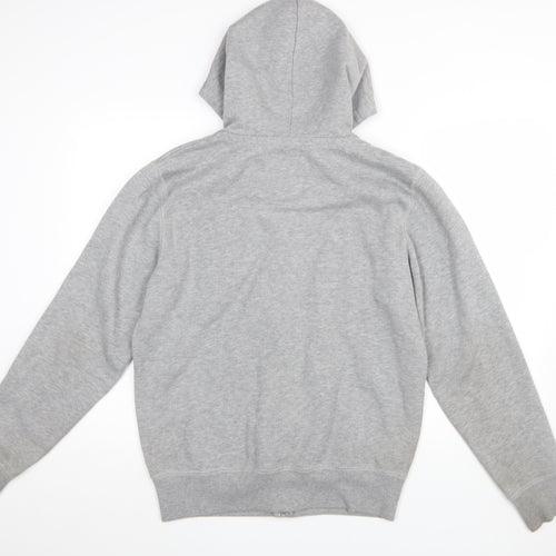 Duffer Mens Grey Full Zip Hoodie M Regular Fit Sports Logo