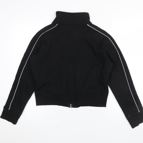 Fabric Womens Black Full Zip Sweatshirt UK 12 Cotton Polyester
