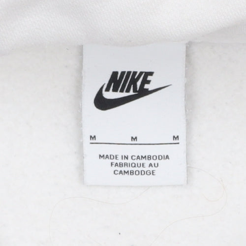 Nike Men's White Pullover Hoodie M Sports Graphic Fleece