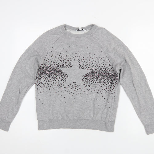 Next Women Grey Star Print Pullover Sweatshirt XS