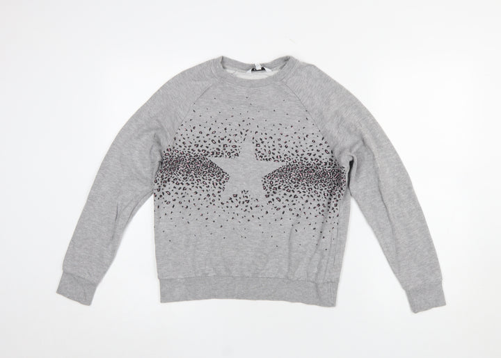 Next Women Grey Star Print Pullover Sweatshirt XS