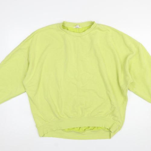 River Island Womens Lime Green Cotton Blend Pullover Sweatshirt Size S
