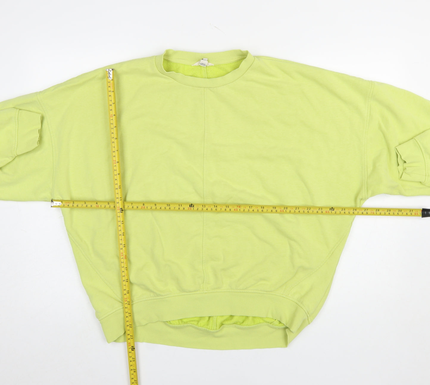 River Island Womens Lime Green Cotton Blend Pullover Sweatshirt Size S