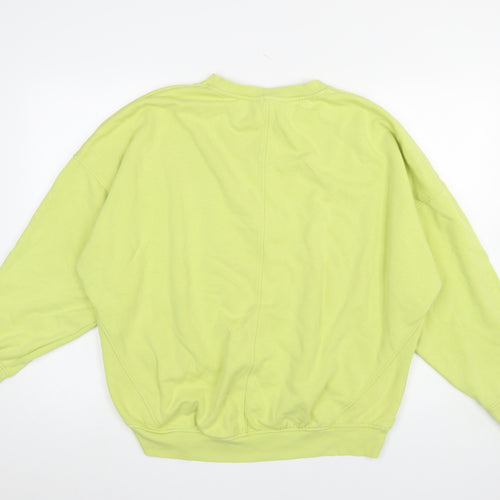 River Island Womens Lime Green Cotton Blend Pullover Sweatshirt Size S