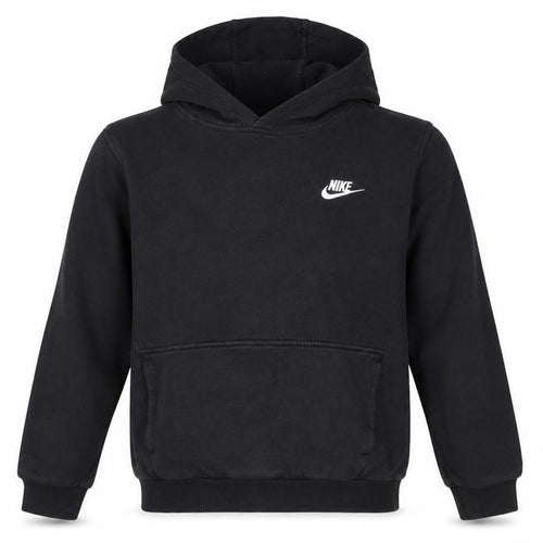 Nike Boys Black Pullover Hoodie L 147-158cm Cotton Blend Logo Sweatshirt