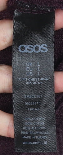 ASOS Men's Purple Crew Neck Cotton Sweatshirt Size L Regular Fit