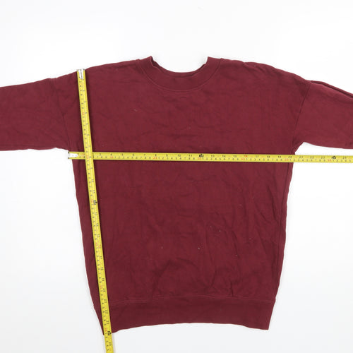 Next Women's Burgundy Crew Neck Cotton Pullover Sweatshirt UK 8