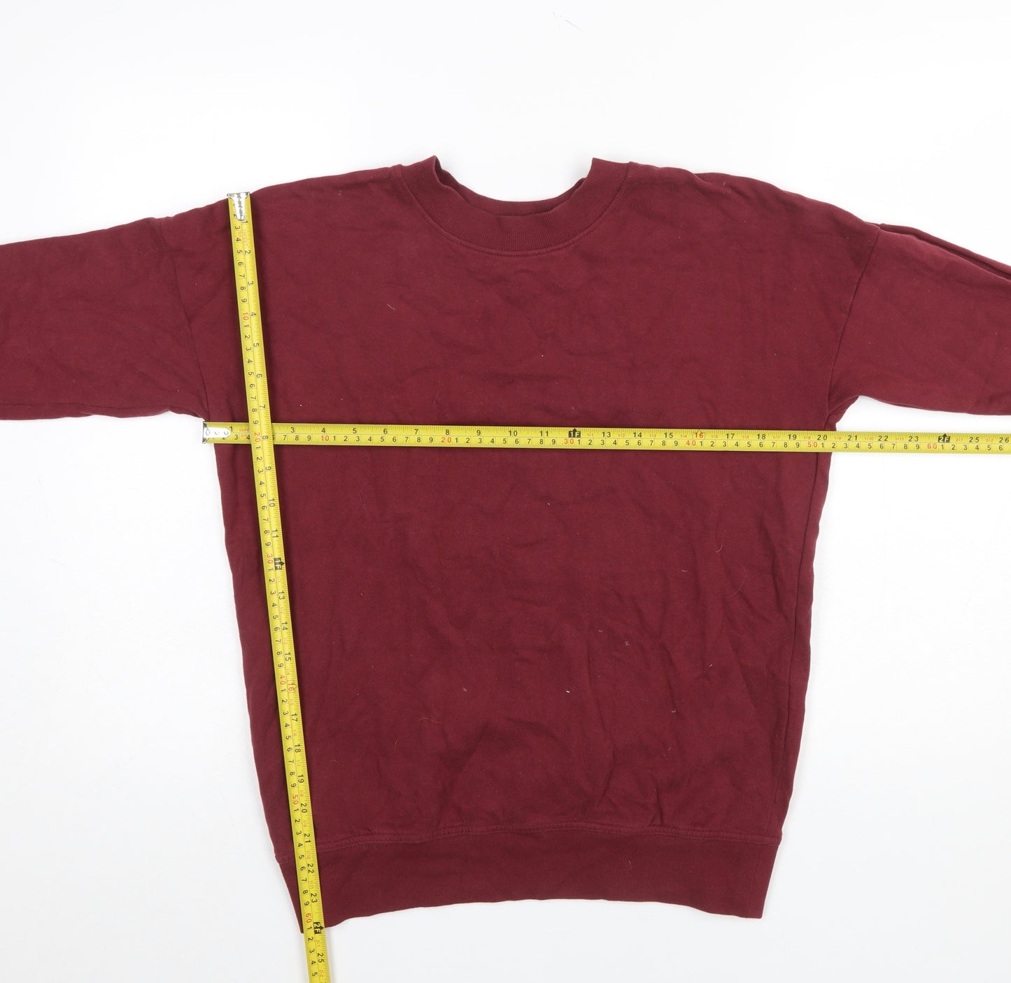 Next Women's Burgundy Crew Neck Cotton Pullover Sweatshirt UK 8