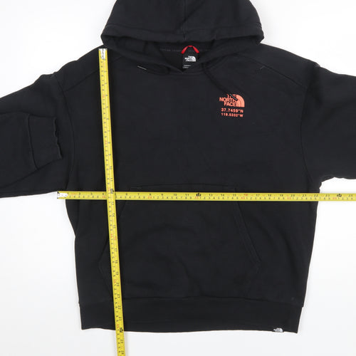 The North Face Womens Black L Pullover Hoodie Graphic Print Cotton Blend