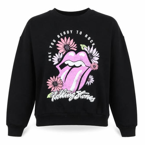 The Rolling Stones Girls Black Pullover Sweatshirt 10-11 Years Graphic Rock Band