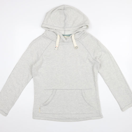 One Earth Women Grey Hooded Pullover Sweatshirt Size 8