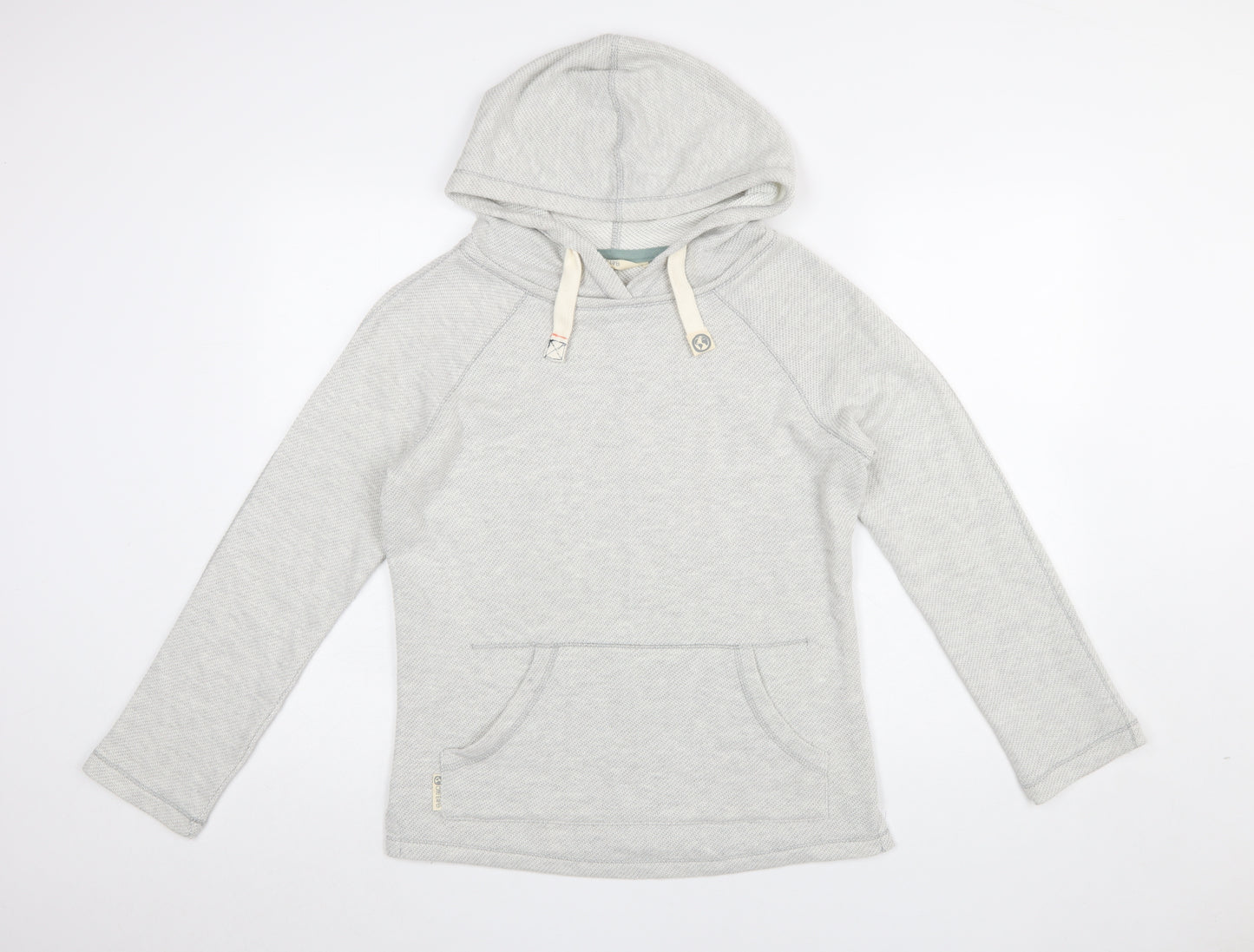 One Earth Women Grey Hooded Pullover Sweatshirt Size 8