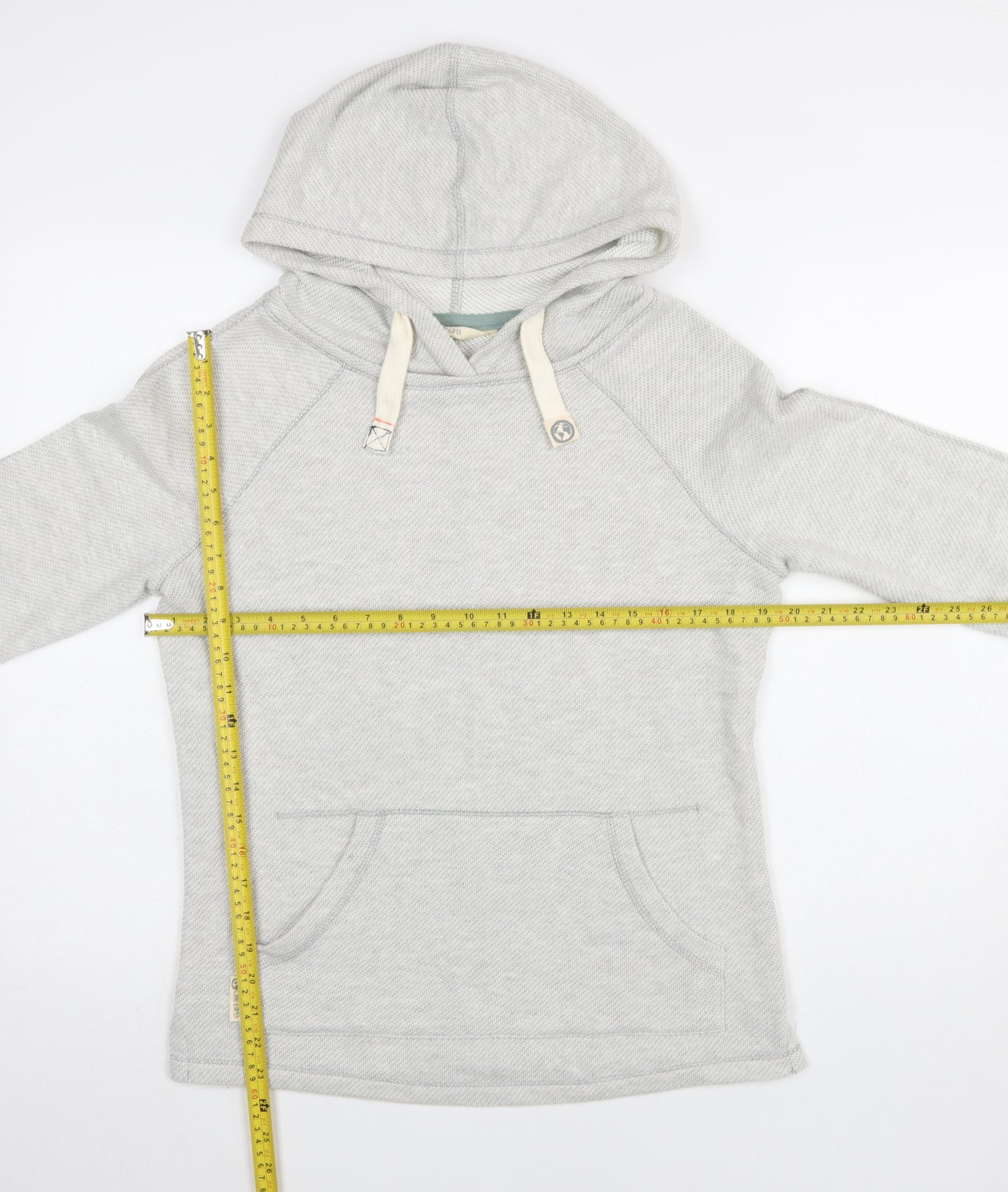 One Earth Women Grey Hooded Pullover Sweatshirt Size 8