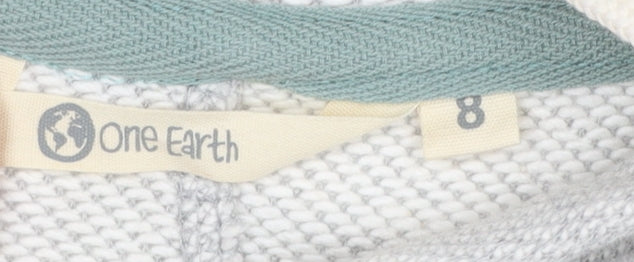 One Earth Women Grey Hooded Pullover Sweatshirt Size 8