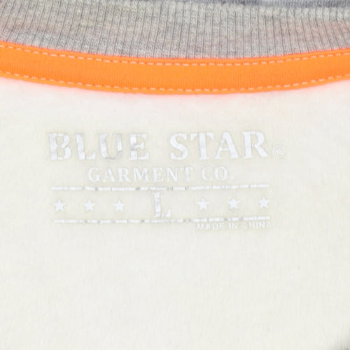Blue Star Men's Grey Crew Neck Pullover Sweatshirt Size L