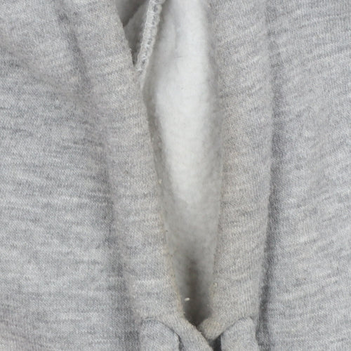 Misspap Women Grey Size 8 Pullover Hoodie with Ruched Sleeves