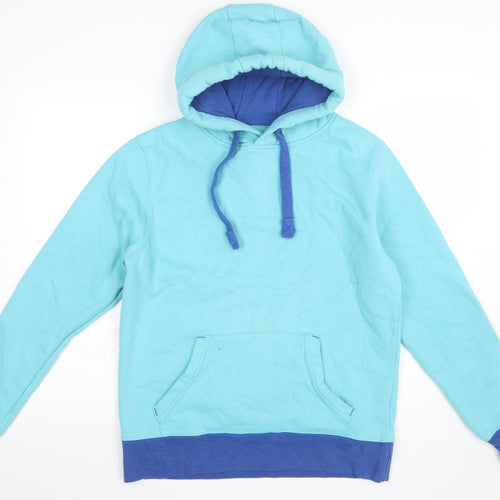 Stonewashed Mens Blue Pullover Hoodie M Regular Cotton Blend