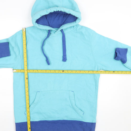 Stonewashed Mens Blue Pullover Hoodie M Regular Cotton Blend