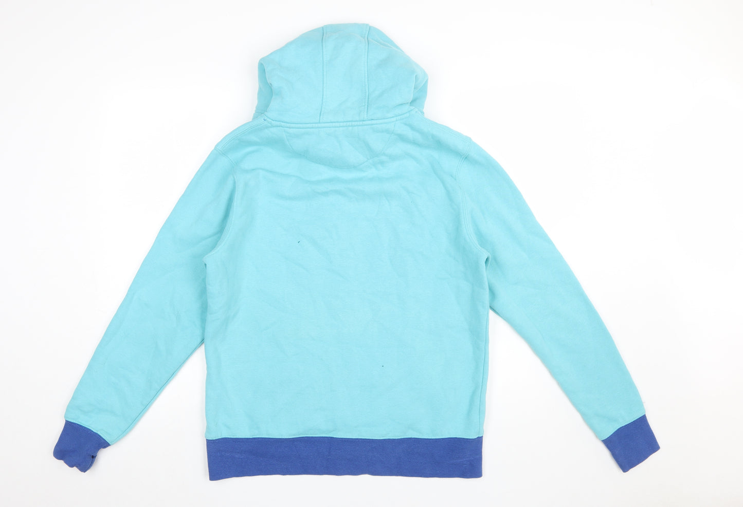 Stonewashed Mens Blue Pullover Hoodie M Regular Cotton Blend