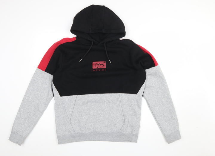 883 Police Men's Black Grey Red Pullover Hoodie Size M Colour Block