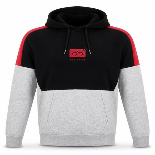 883 Police Men's Black Grey Red Pullover Hoodie Size M Colour Block