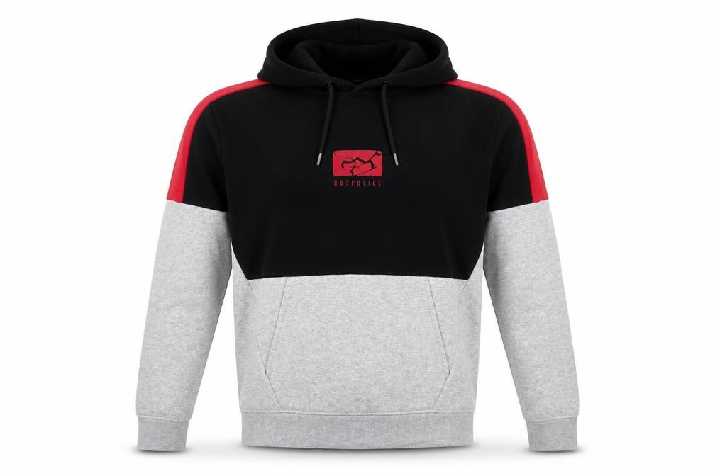 883 Police Men's Black Grey Red Pullover Hoodie Size M Colour Block