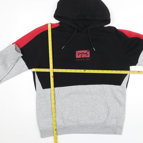 883 Police Men's Black Grey Red Pullover Hoodie Size M Colour Block