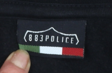 883 Police Men's Black Grey Red Pullover Hoodie Size M Colour Block