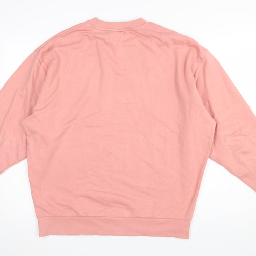 ASOS Men Pink Crew Neck Pullover Sweatshirt Size M Regular Fit