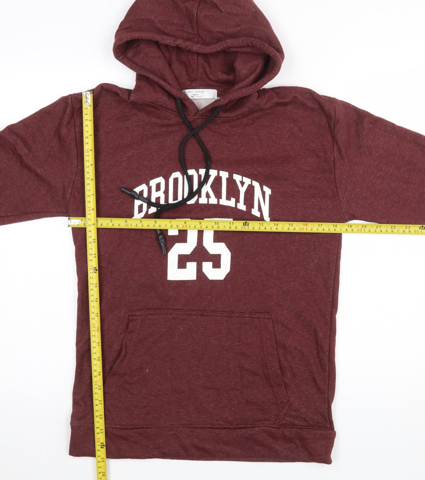 R&T Fashion Women's Burgundy Brooklyn 25 Pullover Hoodie Size L