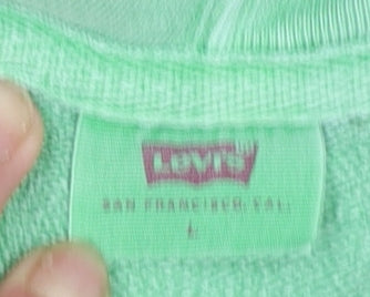 Levi's Womens Green Cotton Pullover Hoodie Size L