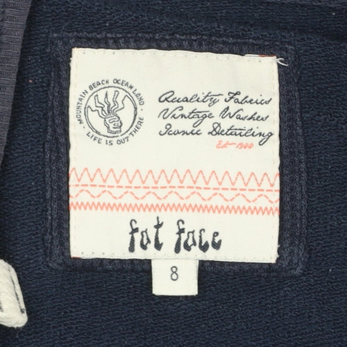 Fat Face Men's Blue Full Zip Hoodie Size M Cotton Blend