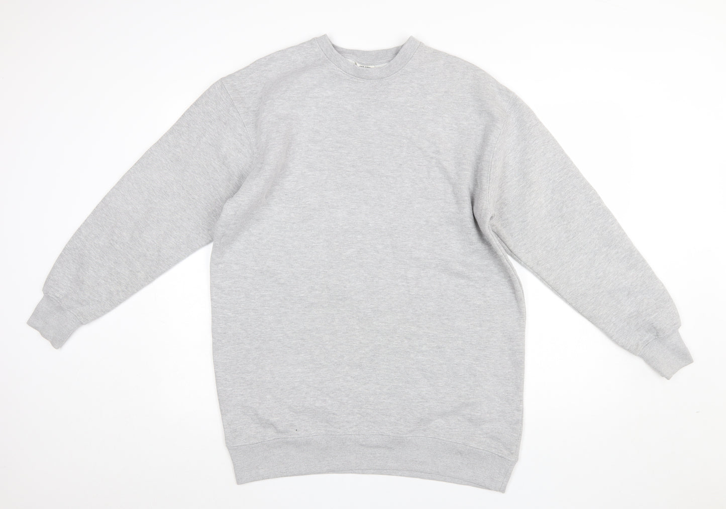 Pull&Bear Men's Grey Pullover Sweatshirt Size M Crew Neck Fleece Lined