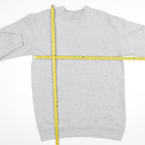 Pull&Bear Men's Grey Pullover Sweatshirt Size M Crew Neck Fleece Lined