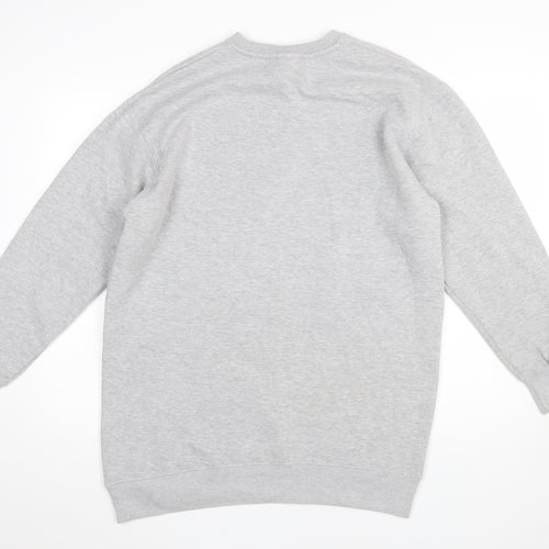 Pull&Bear Men's Grey Pullover Sweatshirt Size M Crew Neck Fleece Lined