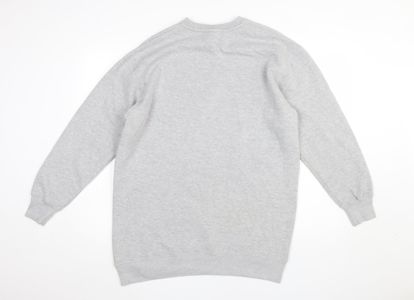 Pull&Bear Men's Grey Pullover Sweatshirt Size M Crew Neck Fleece Lined