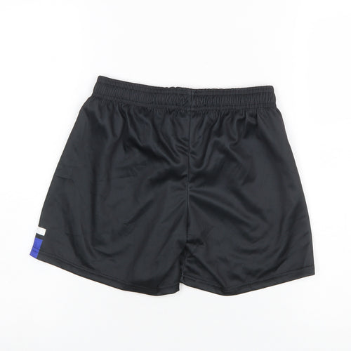 McKvr Boys Black Athletic Sports Shorts 28in Regular Fit Polyester
