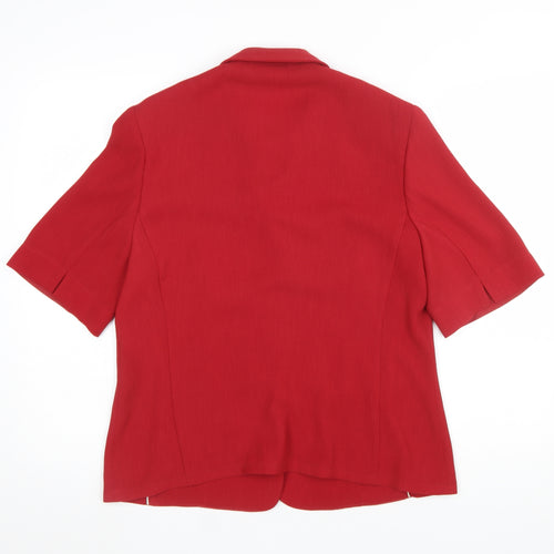Basler Women's Red Classic Short Sleeve Suit Jacket UK 14