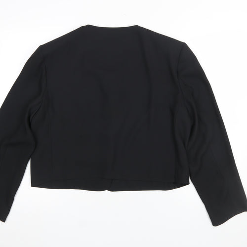 Barry Sherrard Women's Black Cropped Suit Jacket Size 16 Polyester