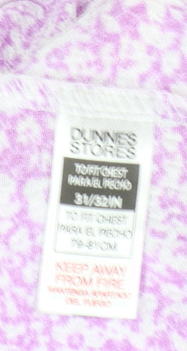 Dunnes Stores Women's Purple Floral Jersey Stretch T-Shirt Size S