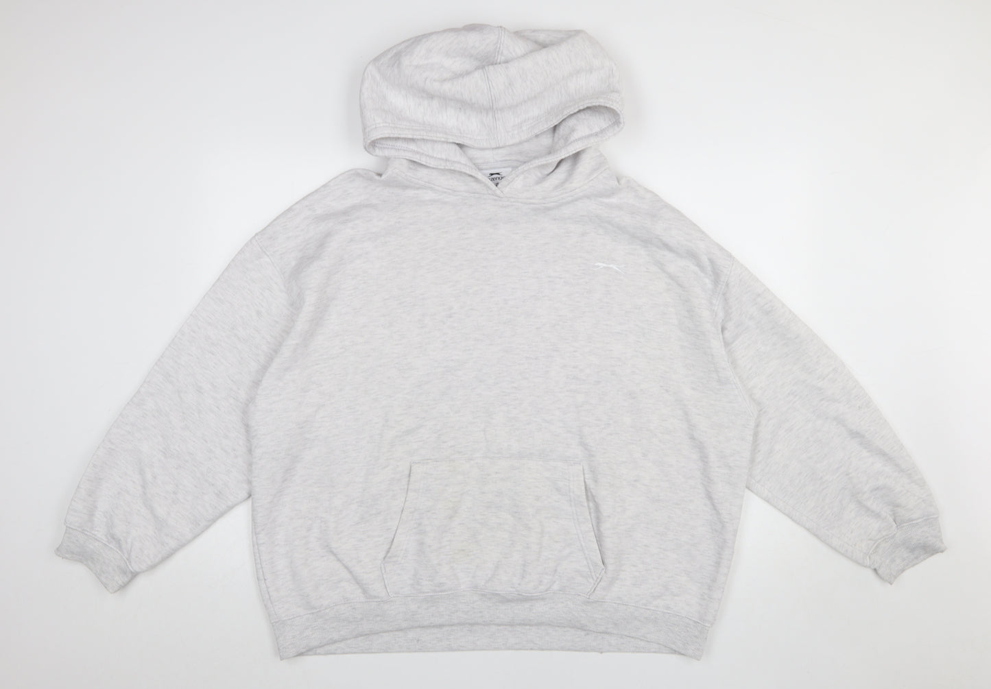 Slazenger Womens Grey Hoodie UK 18 Relaxed Fit Pullover Sweatshirt