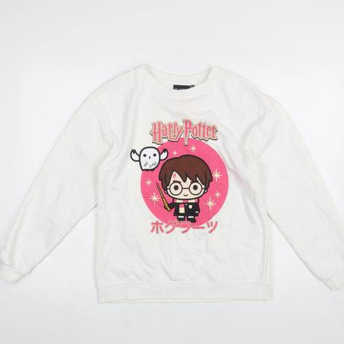 Primark Girls White Harry Potter Graphic Fleece Sweatshirt 12-13 Years