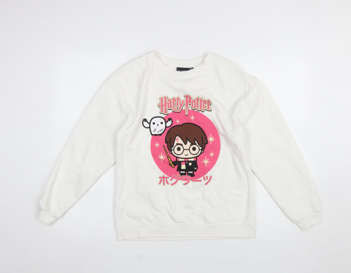 Primark Girls White Harry Potter Graphic Fleece Sweatshirt 12-13 Years