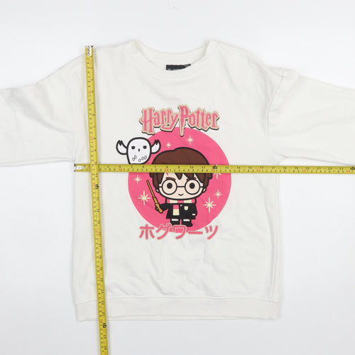 Primark Girls White Harry Potter Graphic Fleece Sweatshirt 12-13 Years