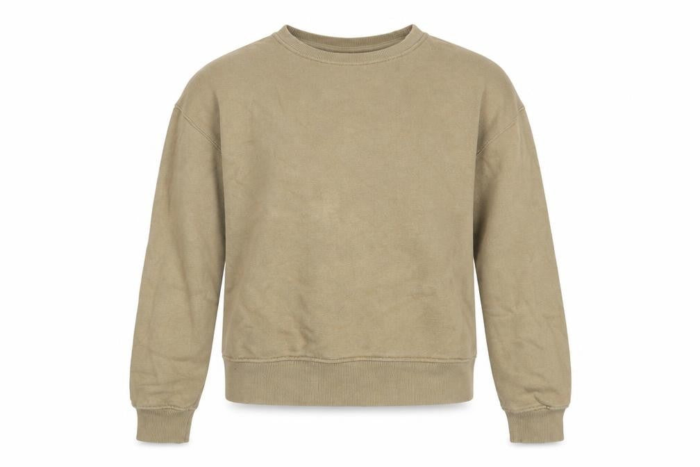Pull&Bear Women’s Beige Cotton Crew Neck Pullover Sweatshirt Size S