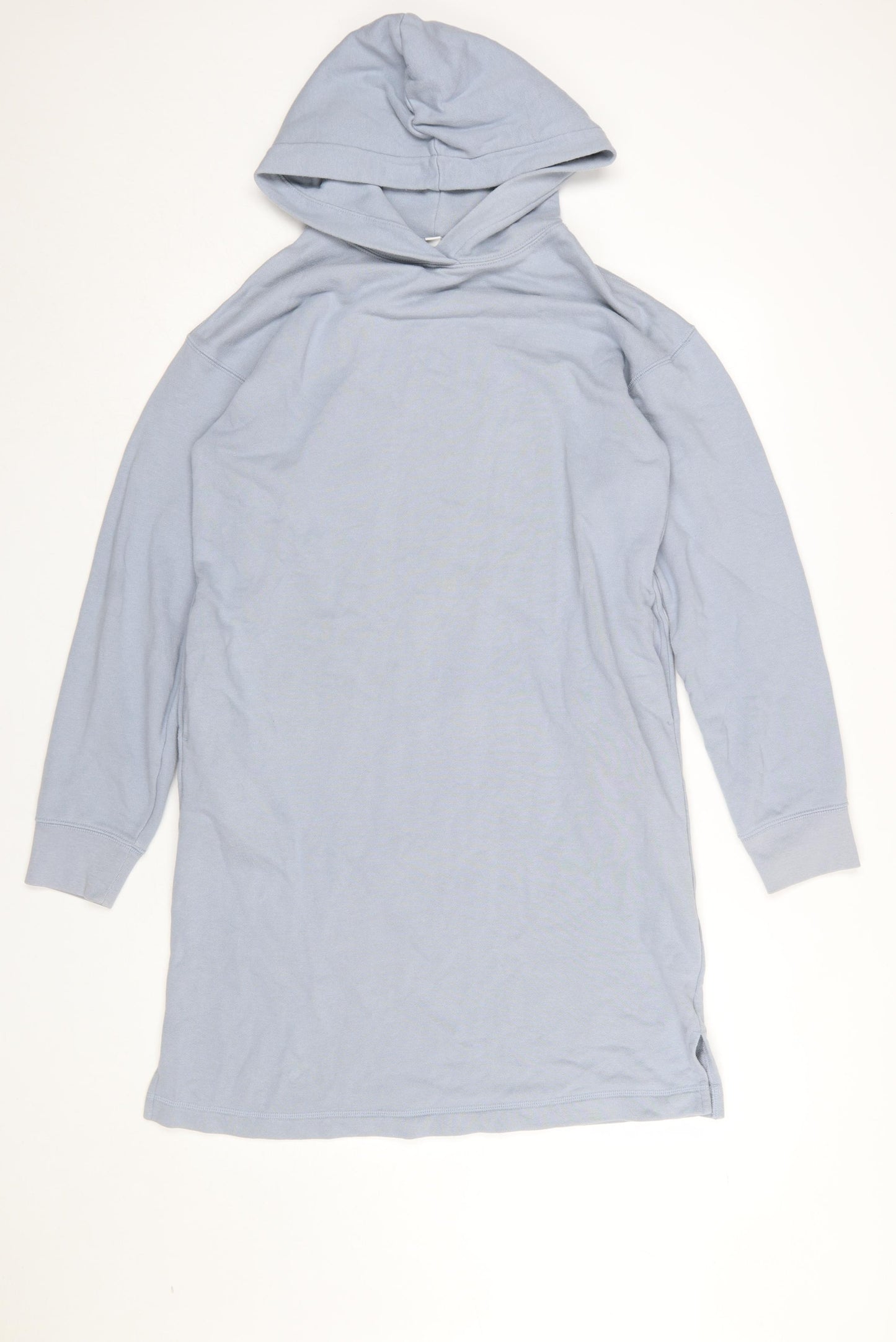 Uniqlo Women Blue Hooded Long Sleeve T-Shirt Dress Size S
